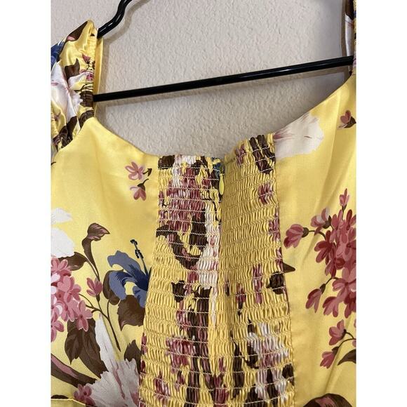 Reformation Genesis Floral Midi 100% Silk Dress Womens Size 0 NWT Spring Wedding - Picture 4 of 12